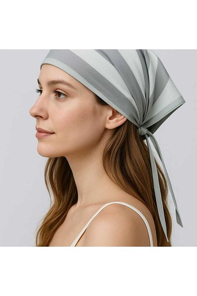 Handmade Betty Bands Gray Tulle Hat Scarf – Tie-Up, Lightweight and Stylish Women's Accessory Bandana