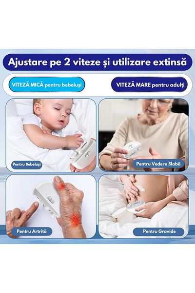 PRIMEDEO Unghiera Electrică ® 2 În 1 Cu Pilă, 2 Viteze, Lumină Led, Siguranță Pentru Copii