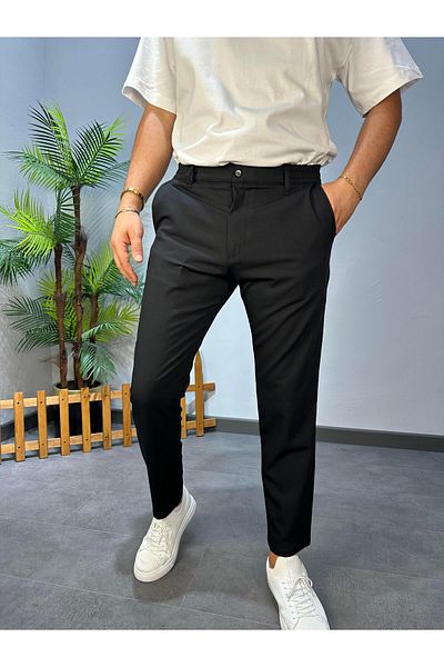MODA Brand Equivalent Jogger Fabric Pants Black