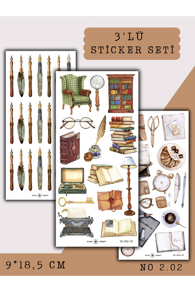 Else Craft 3'lü Journal Temalı Sticker Seti No 2.02 - Ajanda Planlayıcı Bulle...