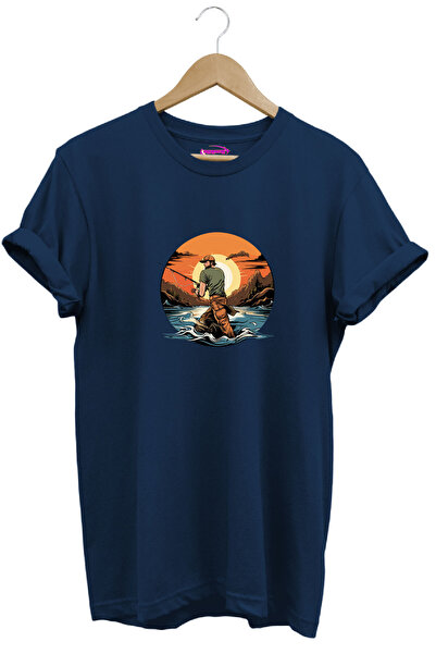onsrawear Tricou de bază din bumbac 100% imprimat cu peisaj marin, pentru pes...