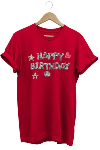 onsrawear Happy Birthday Birthday Party Printed Stylish Unisex 100% Cotton Basic T-Shirt