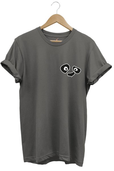 onsrawear Unisex Panda High Print Quality 100% Cotton Anthracite Basic T-Shirt