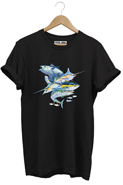 onsrawear Fishing Olta Balıkçılığı Deniz Kılıç Balığı Orkinos Baskılı %100 Pa...