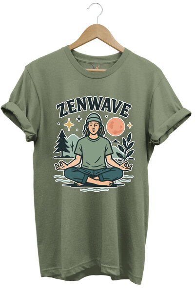 onsrawear Unisex 100% Cotton Khaki Basic T-Shirt Reflecting Meditation and Na...