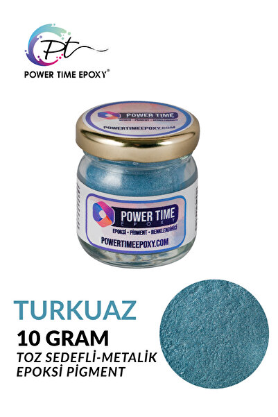 POWER TIME EPOXY Sedefli Metalik Toz Pigment Boya 10 gram / Turkuaz / Epoksi ...