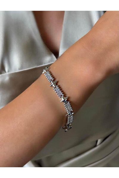 biralışveriş Xuping Silver Color Zircon Stone Vip Series Bracelet 17+2 cm