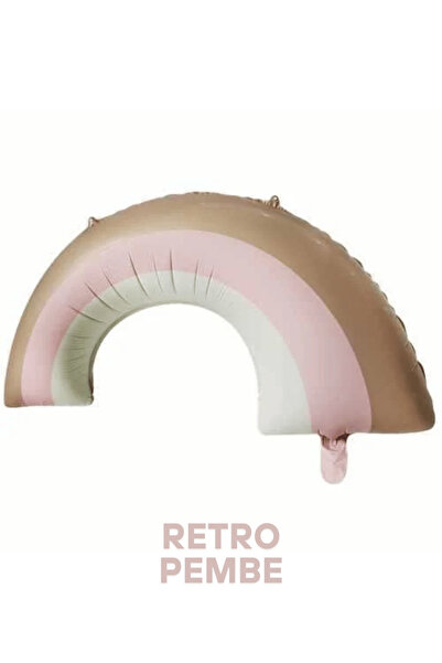 Bunloon Retro Pembe Gökkuşağı Folyo Balon Doğum Günü Parti Süsleme