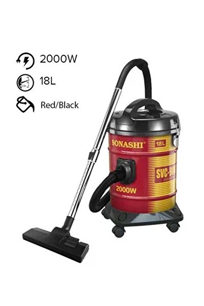 sonashi مكنسة كهربائية أسطوانية سعة 18 لترًا مع نظام ترشيح متعدد