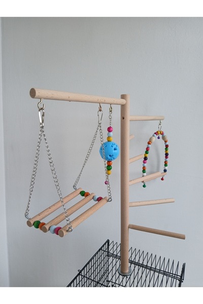 ADAPATİ PET Raw Wood Play Parkour on the Cage