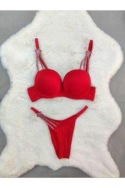 Love Angels Women's Stone Padded Supported Bra Panty Set Underwear