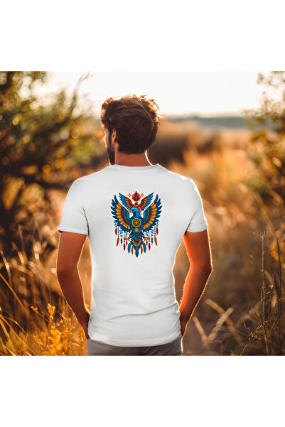 Rabia Yıldız Men's Printed T-Shirt - Mandala Pattern, Colorful Spiritual Print