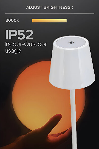 RAFEED 3W 3000K USB C Rechargeable Table Lamp, Dimmable, White