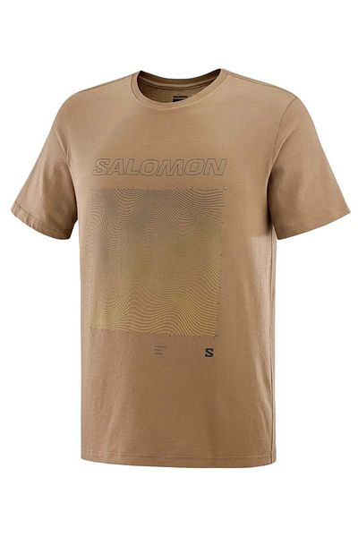 Salomon Ανδρικό T-Shirt LC 2219200   - Γραφικό SS Tee, Καφέ