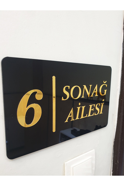 GİZEM SHOP Kişiye Özel Kapı İsimliği & Daire Numarası Aynalı Tasarım Şık, Kalıcı, Anlamlı Yeni Ev Hediyesi