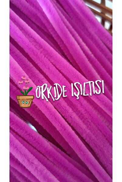 hobidaşım Şönil Orkide Işıltılı Mor Renk 30 Cm 20'li Tüylü Tel Peluş Tel 30 C...