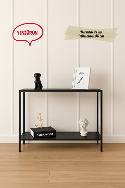 AVİBO HOME Pera Dresuar Kahve Köşesi Modern Konsol Antrasit Ahşap