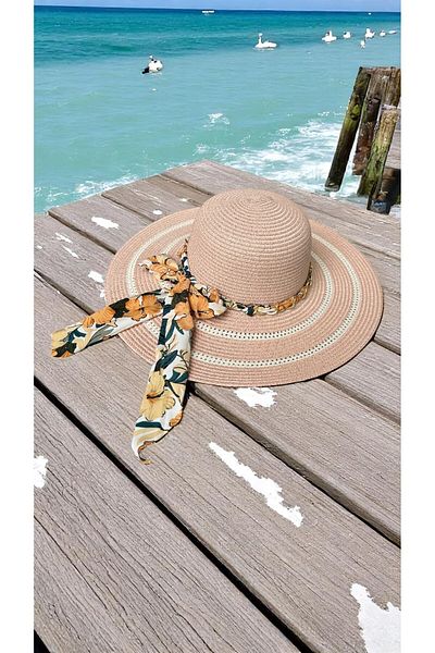 BY SCK Women's Straw Hat Summer Beach Hat Premium Quality - Foldable - Adjustable to Head