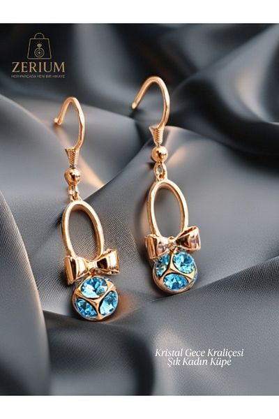 ZERİUM Crystal Night Queen Stylish Women's Earrings