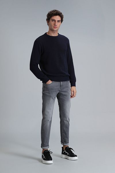 Lufian 111200174 Stef Smart Jean Ανδρικό Παντελόνι Slim Fit Ανδρικό τζιν παντελόνι γκρι