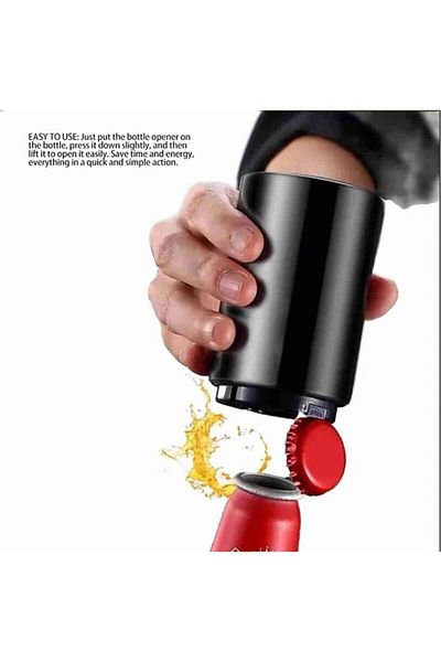 BAYSA Practical Automatic Bottle Opener Professional Automatic Bottle Coke Soda Opener Cap Opener Black Color