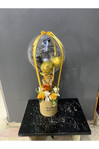 GözdeParti Yenidoğan Kraft Bebek Balon Kutusu Kişiye Özel - Yenidoğan Hediyel...