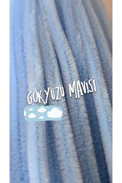 hobidaşım Şönil Açık Mavi Gökyüzü Mavisi Renk 30 Cm 20'li Tüylü Tel Peluş Tel 30 Cm Elişi Okul Projeler