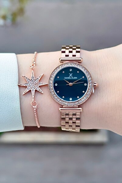 Daniel Klein Kadranı Mavi Kordonu Bakır Renk 24 Ay Garantili 28 Mm Kadın Kol ...