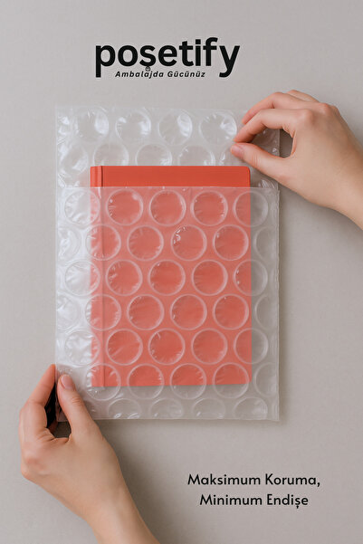 POŞETİFY Kalın Balonlu Kargo Poşeti 14x22x12 cm | 5 Adet | Şeffaf | Yapışkan Bantlı Kargo Zarfı | 155 Gram