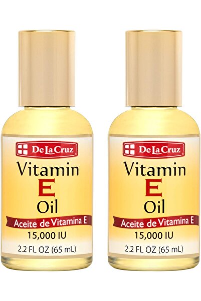 De La Cruz زيت فيتامين E للبشرة والوجه والجسم من دي لا كروز، 15000 وحدة دولية - بدون مواد حافظة أو ألوان صناعية