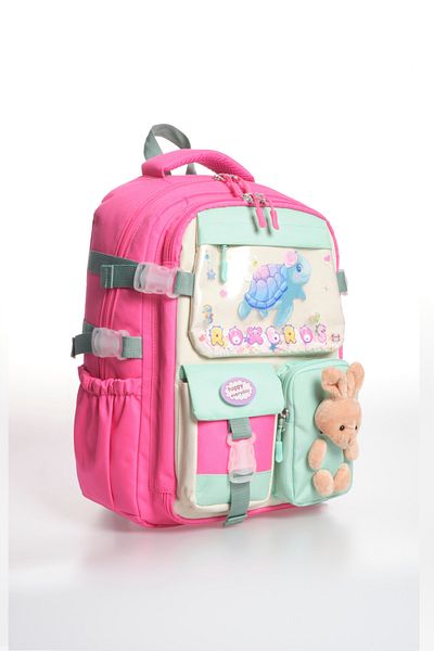 Roxbros 3-Piece Girls' School Bag Set with Turtle Figure - Primary School Backpack with Pen Holder and Nutrition