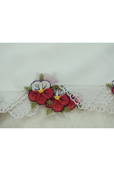 hoaryage Hand Made Heavy Needle Embroidered Prayer Cover, Mevlüt Hijab, Imam Wedding Cover Crepe Fabric