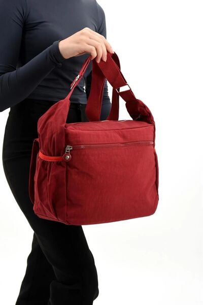 Alanç Gift Special Water Repellent Fabric Multi-Pocket Cross Strap Large Size Shoulder Messenger Daily and School Bag