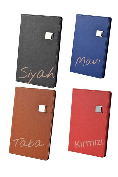 Copyder 4Pcs 4 Colors Set Metal Buckle Thermo Leather Hard Cover Notebook 13X21Cm