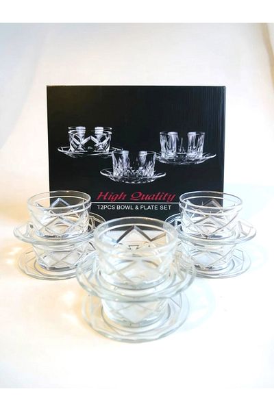 Yenigeldi 6 Pieces Glass Bowl Snack Bowl Sugar Bowl Snack Bowl Sugar Bowl Presentation Plate