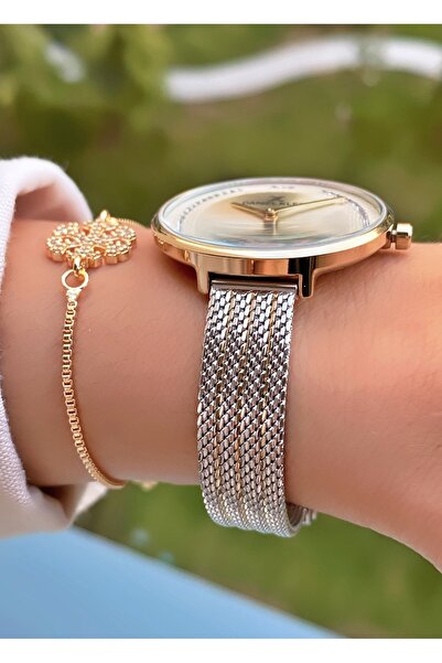 Daniel Klein Marka Sarı Gümüş Renk 2 Yıl Garantili Çelik Kordon Kadın Kol Saati - Bileklik