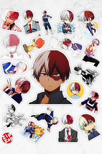 ZipZap Shoto Todoroki Anime Sticker Paketi (20 ADET) My Hero Academia