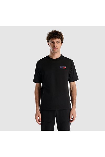 New Balance Ανδρικό μαύρο μπλουζάκι Lifestyle Mnt3434-bk