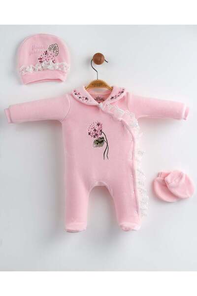 Bilge Trend Baby Girl Newborn 3 Piece Hospital Release Jumpsuit Set