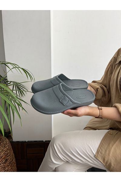 Behtah Kundura شبشب أمامي مغلق وغير قابل للانزلاق ومرن وناعم للشرفة والحمام والحديقة والمرحاض