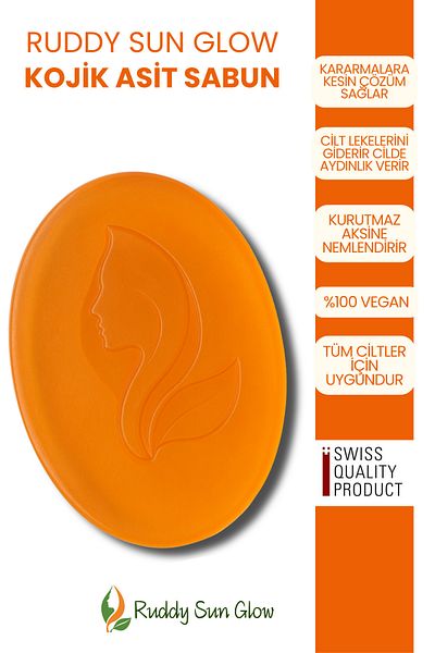 RUDDYSUN Kojic Acid Soap Skin Tone Equalizer Natural Anti Darkening Herbal Face and Skin Bar Kojic Kojiso