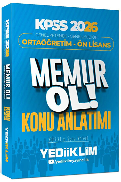 Yediiklim Yayınları 2026 KPSS Ortaöğretim Ön Lisans Genel Yetenek Genel Kültü...