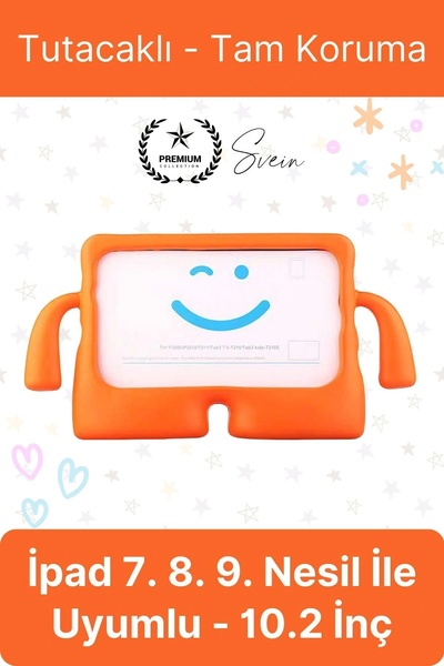 Svein Dayanıklı Apple İpad 7. 8. 9. Nesil 10.2 İnç Uyumlu Çocuk İçin Ayaklı T...