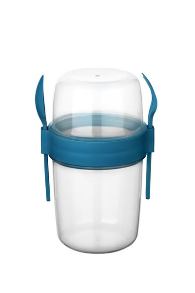 ego home Muesli Container Yogurt Oatmeal Diet 650 ml Storage Container Portable with Spoon, Fork and Lid 2 Compartments