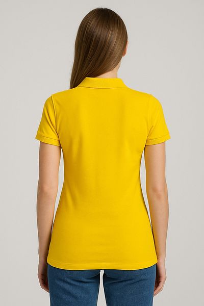 comstar Tricou de vară cu mânecă scurtă pentru femei, cu guler polo, galben de bază