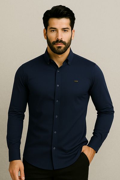 Artı1 Slim Fit Μακρυμάνικο Εύκολο Σιδέρωμα Απορροφητικό Ιδρώτα Αναπνεύσιμη Υφή Ανδρικό πουκάμισο Four Seasons