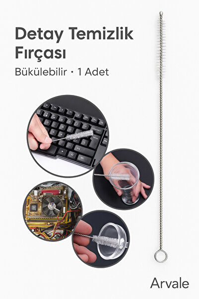 ARVALE Pipet Temizleme Fırçası Pratik Bükülebilir Temizlik Fırçası Klavye Temizleme Fırçası Beyaz