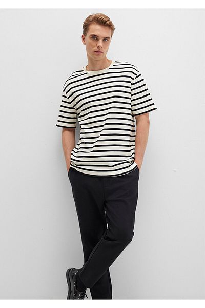 Mavi Black Striped T-Shirt Loose Fit / Loose Relaxed Fit 0612860-900