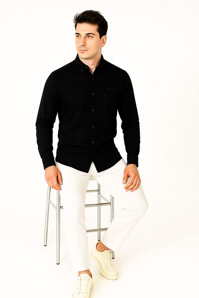 Artı1 Slim Fit Μακρυμάνικο Εύκολο Σιδέρωμα Απορροφητικό Ιδρώτα Αναπνεύσιμη Υφή Ανδρικό πουκάμισο Four Seasons