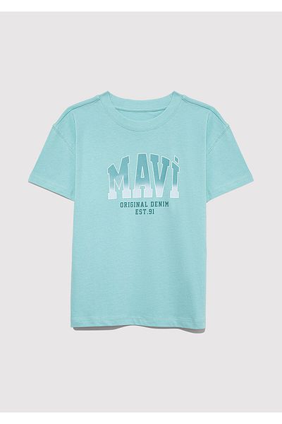 Mavi Tricou cu imprimeu cu logo Loose Fit / Tăiere largă comodă 7610386-71748